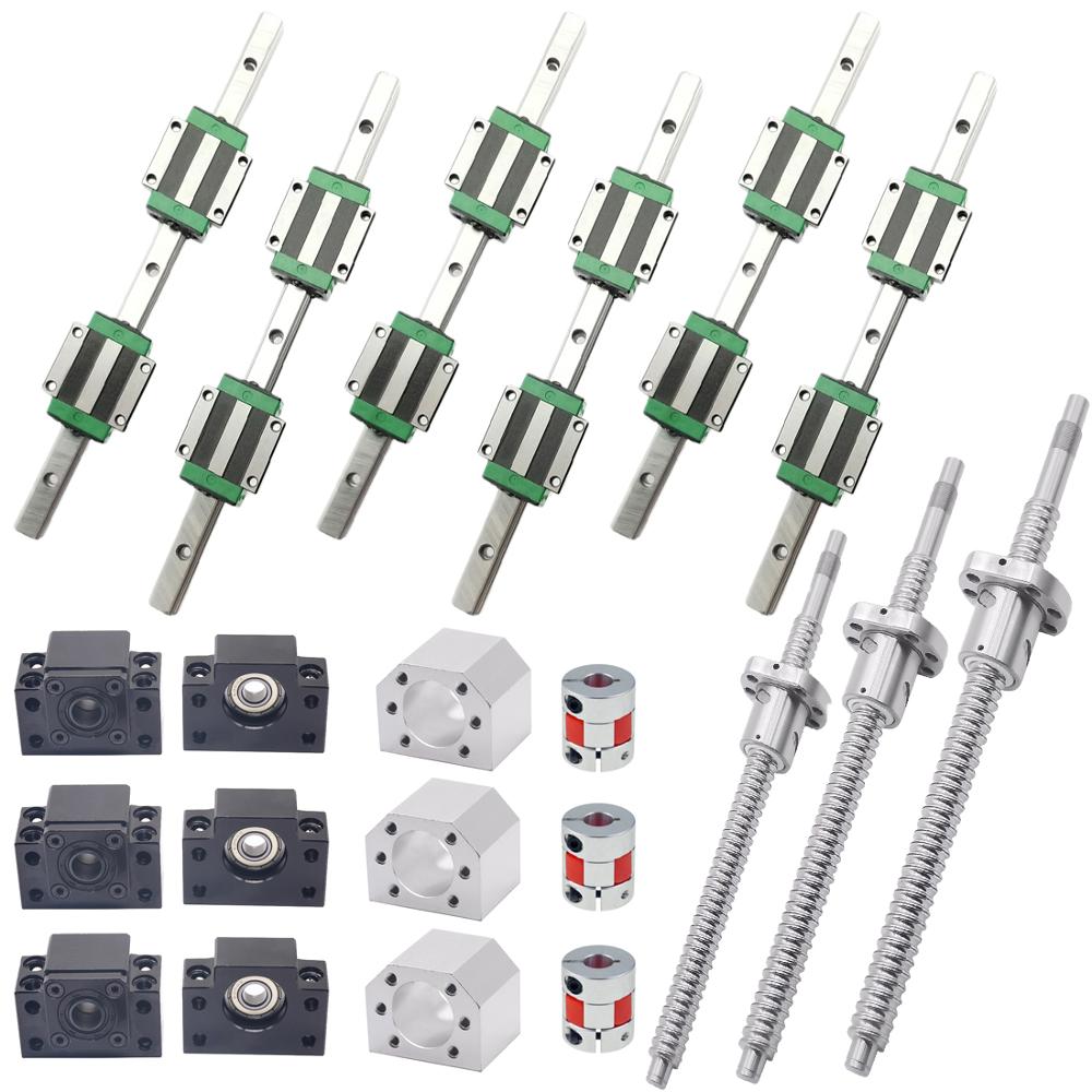 Hgr20 Linear Guide Rail Ballscrew Set - ชุดรางเลื่อนแบบสี่เหลี่ยม HGR20-400/700/1000 มม. 3 ชิ้น บอลสกรู